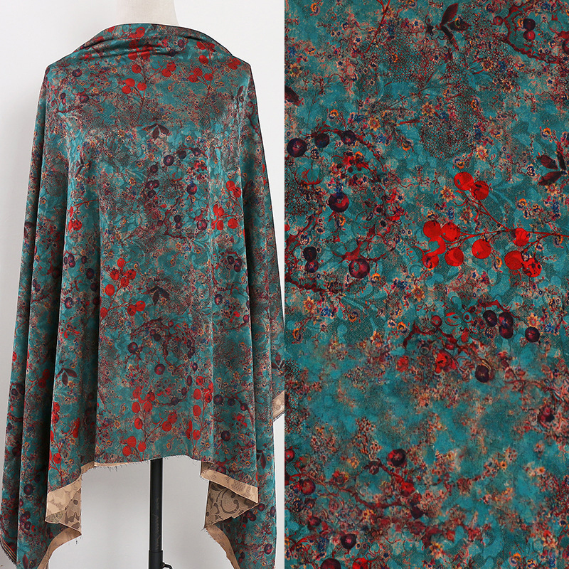 Textile For Sewing - 1m Floral Printed Fabric Imitation Xiangyun