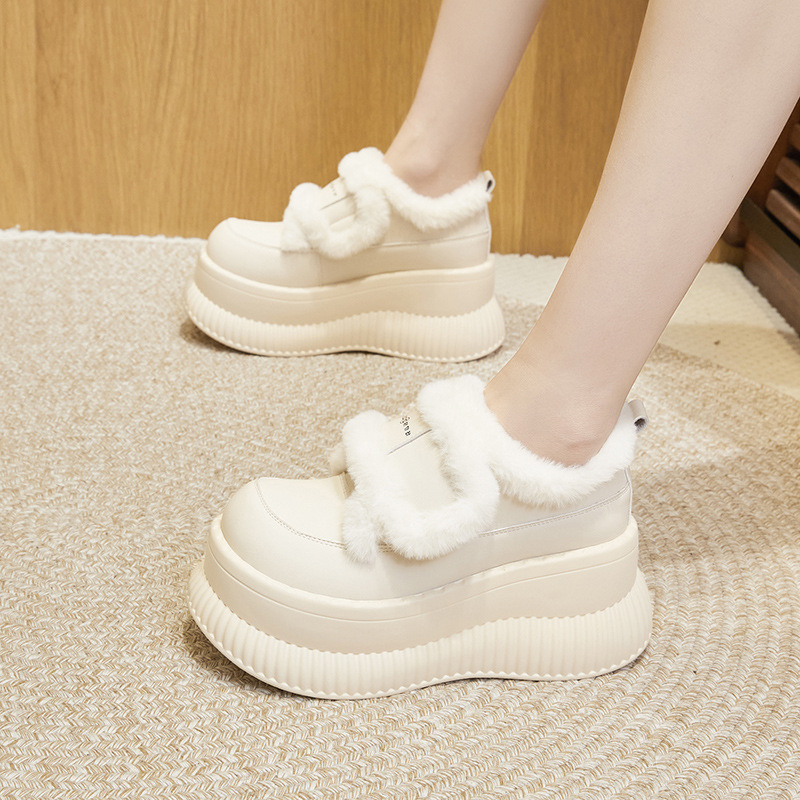 Sewing Fleece - Women Winter White 8.5cm Thick Sole