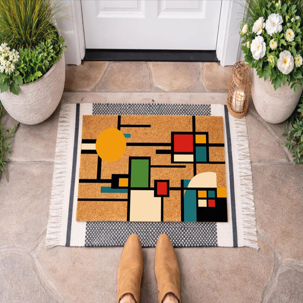 Century Textile & Sewing Supply Reviews - Mid Century Modern Doormat Colorful Abstract