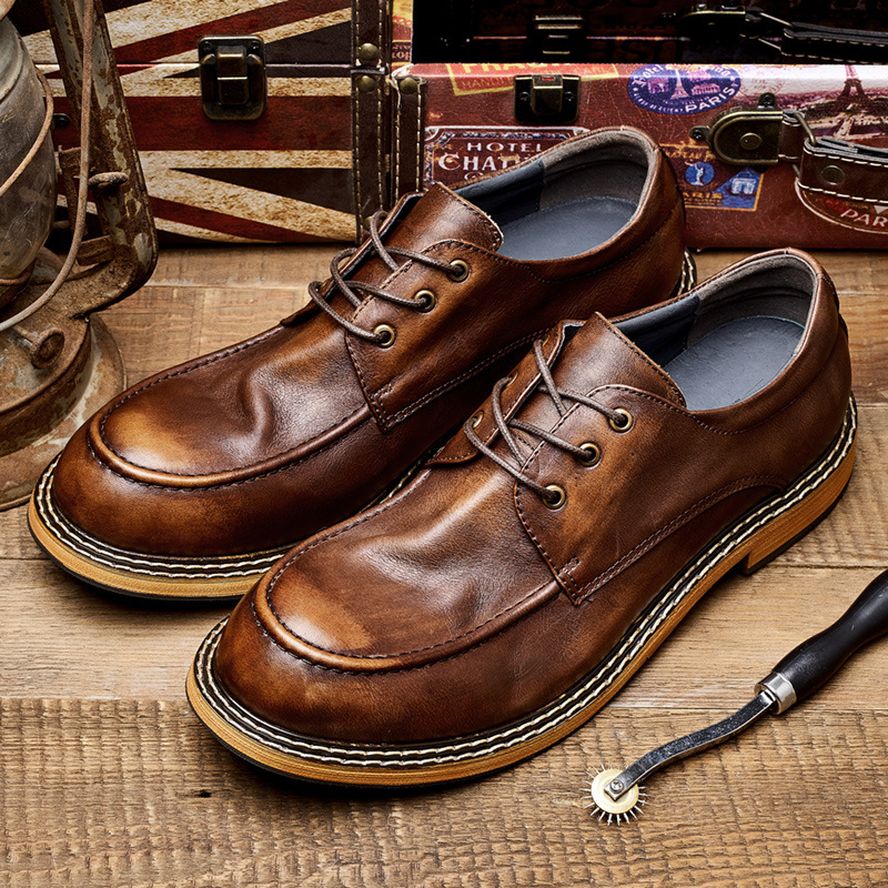 Sewing Latex - Genuine Leather Brogue Shoes Leisure Men's