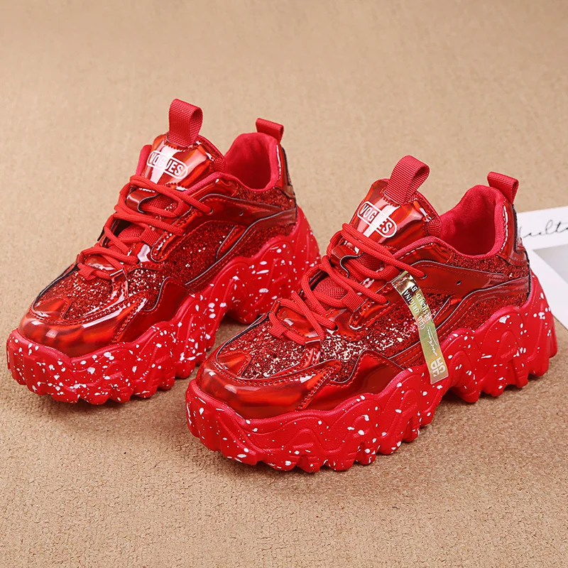 Sewing Latex - Comemore Women New Bling Platform Sneakers