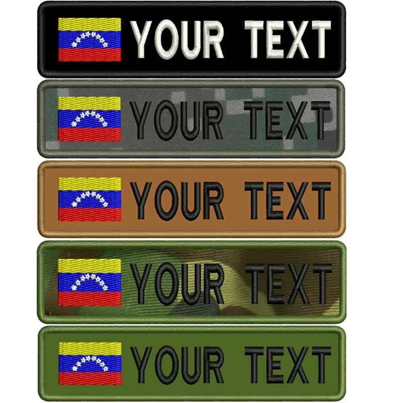 Sewing Labels - Venezuela Flag Custom Name Patch Personalized