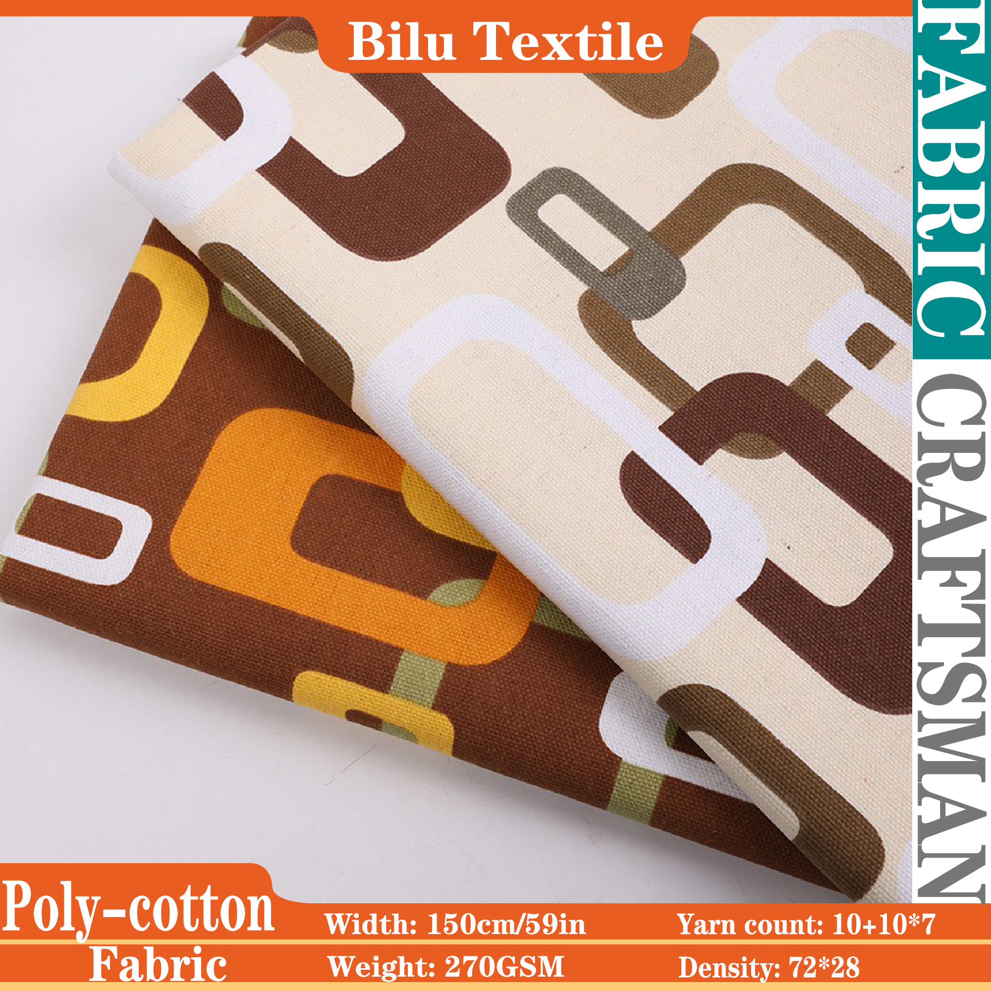 Textile For Sewing - Poly-Cotton Canvas Fabric - Designer Home