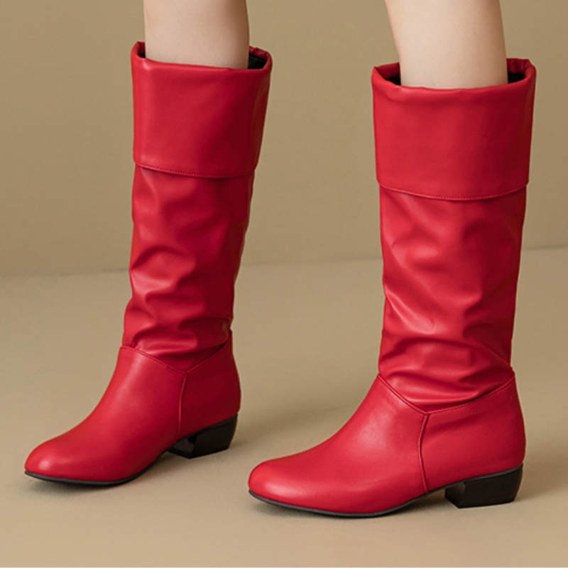 Slip on Knee High Boots Pleate – Sewing Fleece recenzja i cena