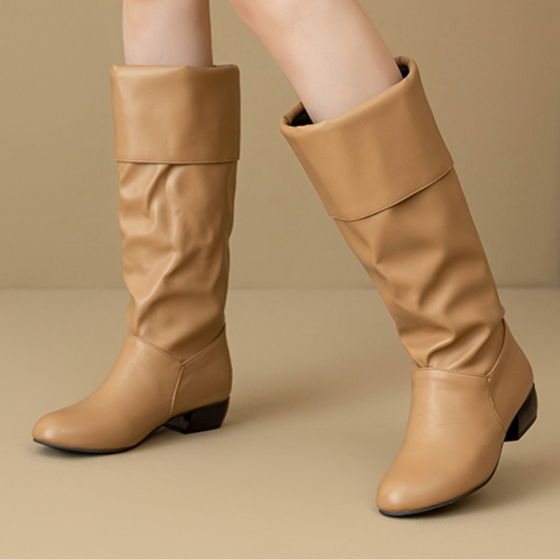 Slip on Knee High Boots Pleate – Sewing Fleece recenzja i cena