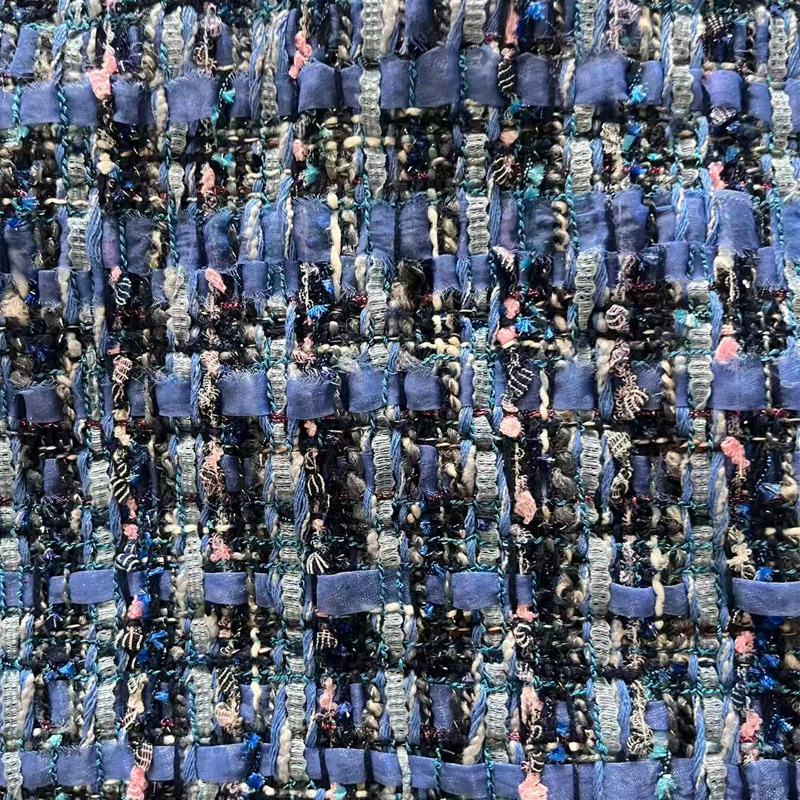 Blue Yarn-dyed Heavy Industry  – Sewing Tweed Fabric recenzja i cena