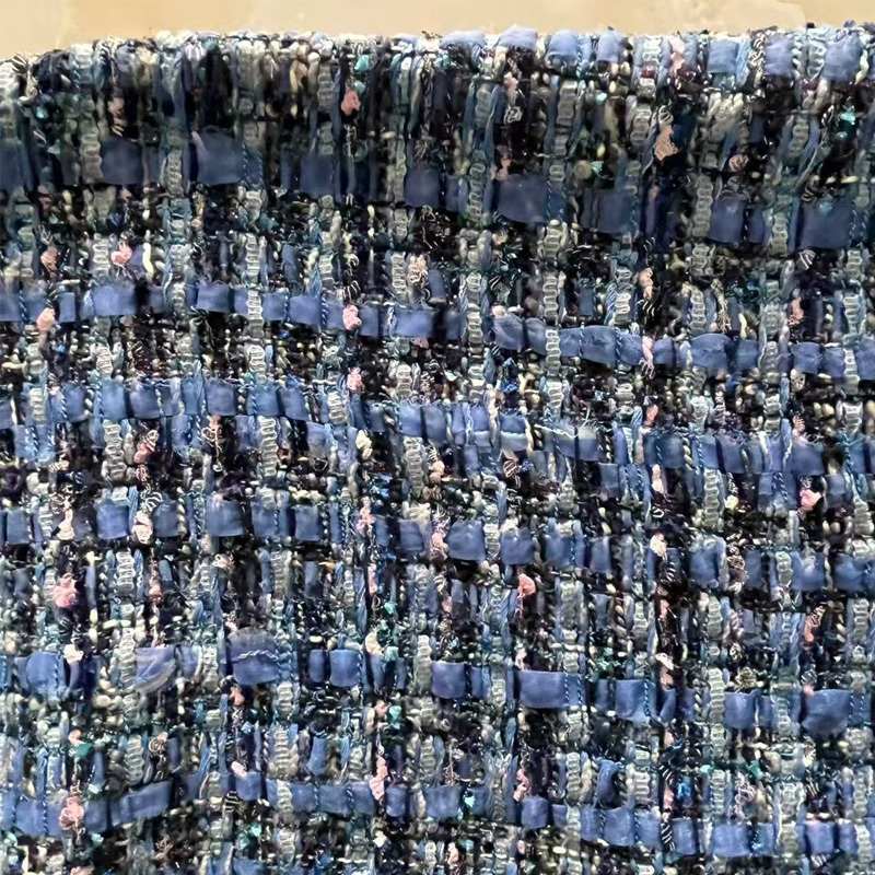 Blue Yarn-dyed Heavy Industry  – Sewing Tweed Fabric recenzja i cena