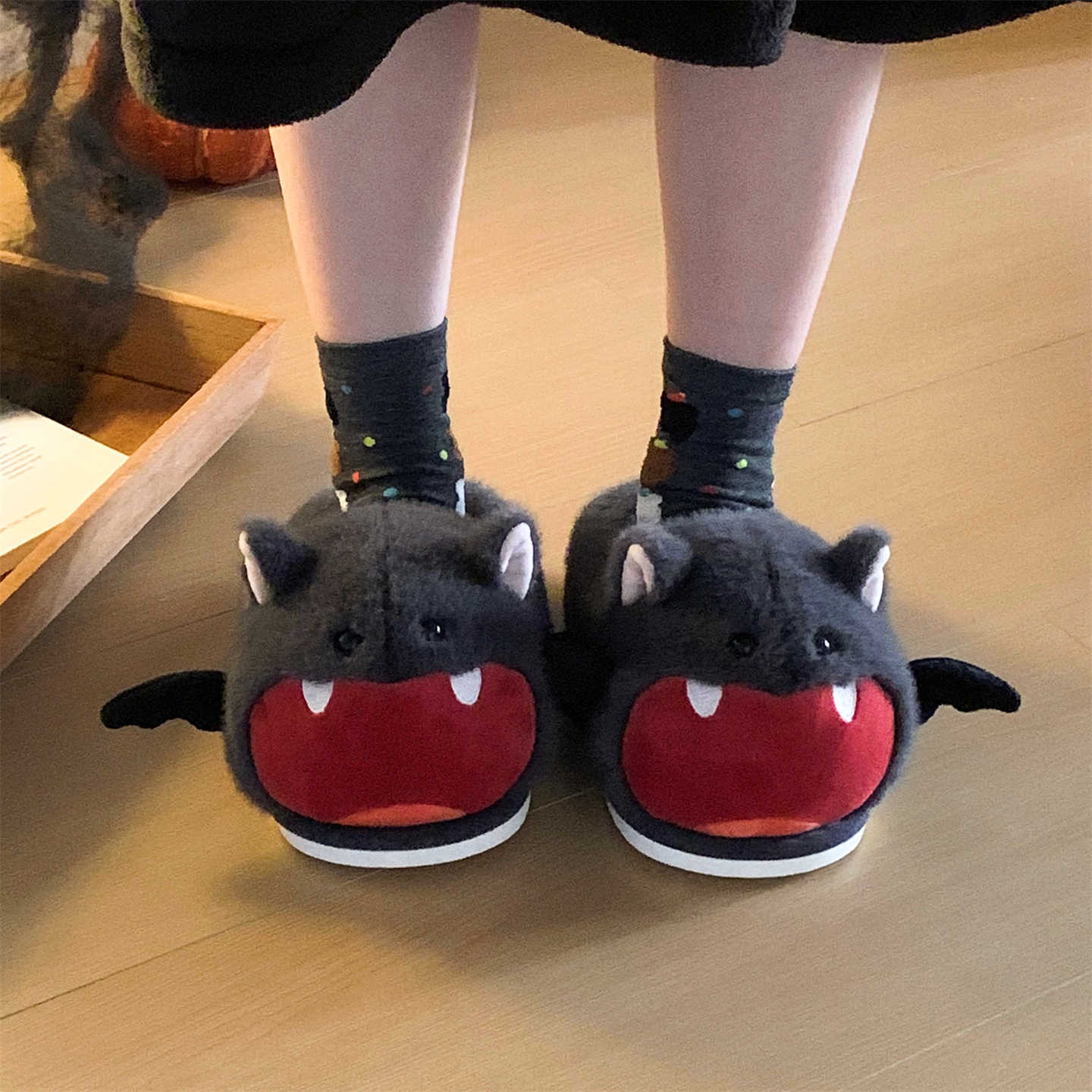 Halloween Bat Plush Slippers W – Sewing Fleece recenzja i cena