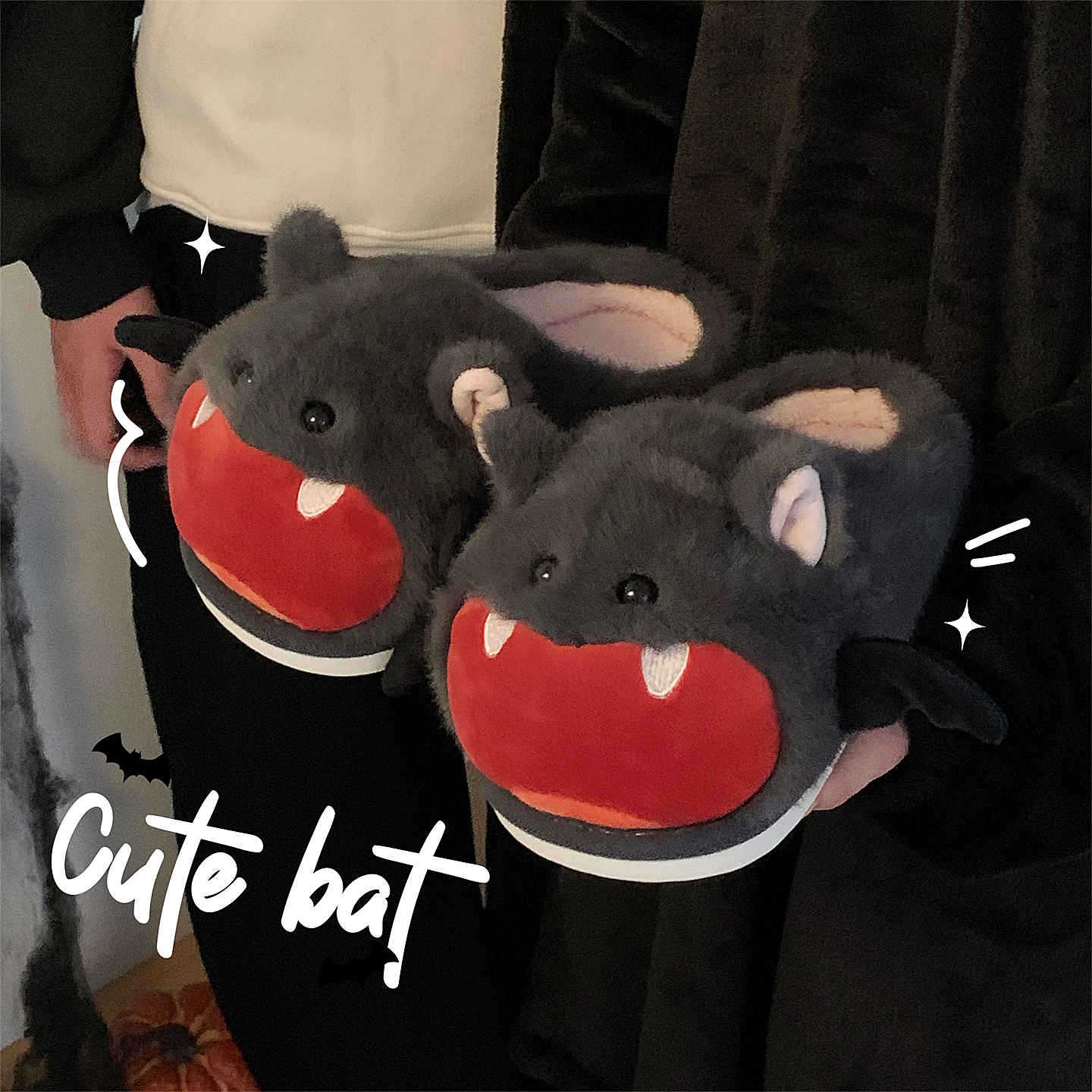 Halloween Bat Plush Slippers W – Sewing Fleece recenzja i cena
