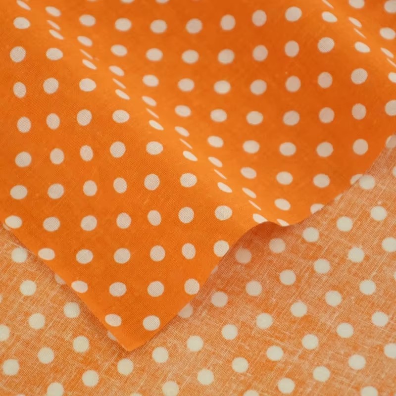 50X150CM White Orange Polka Do – Textile For Sewing recenzja i cena