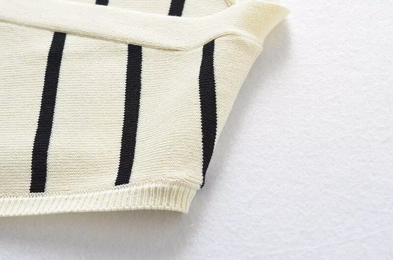 French striped knit vest women – Sewing Vest recenzja i cena