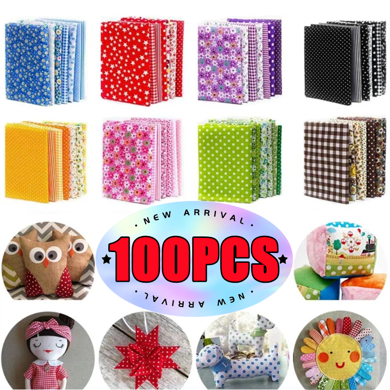 50PCS/100PCS 100% Cotton Fabri – Sewing Tweed Fabric recenzja i cena