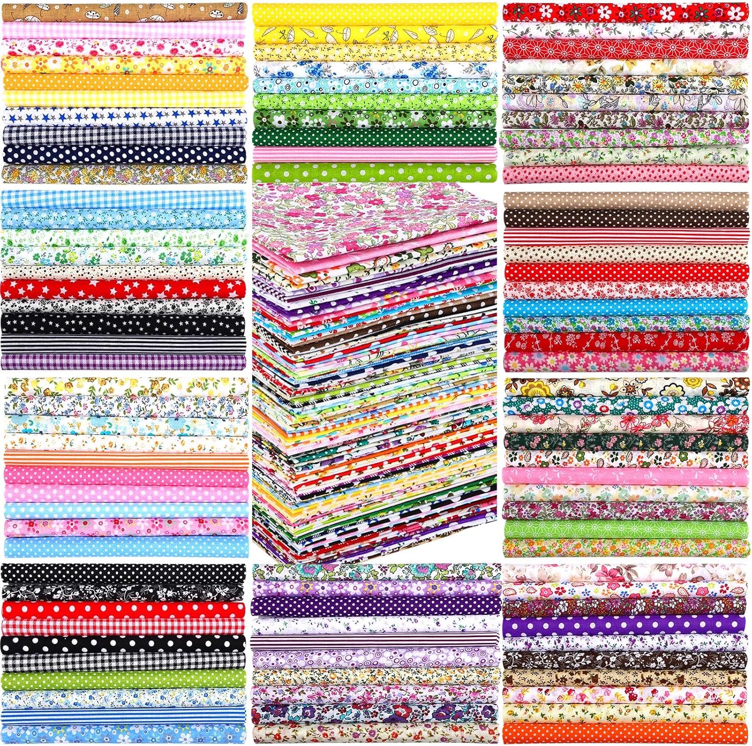 50PCS/100PCS 100% Cotton Fabri – Sewing Tweed Fabric recenzja i cena