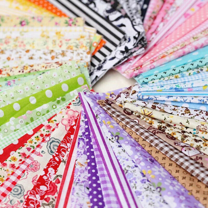 50PCS/100PCS 100% Cotton Fabri – Sewing Tweed Fabric recenzja i cena