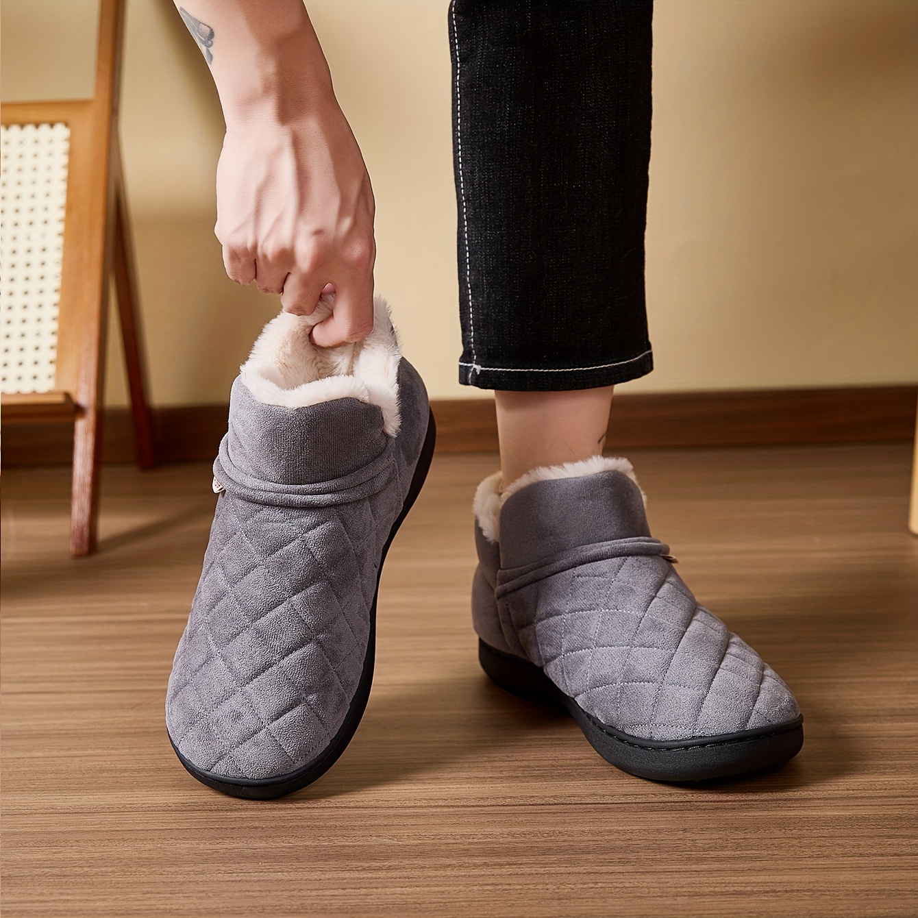Winter Warm Plush Slippers Men – Sewing Fleece recenzja i cena
