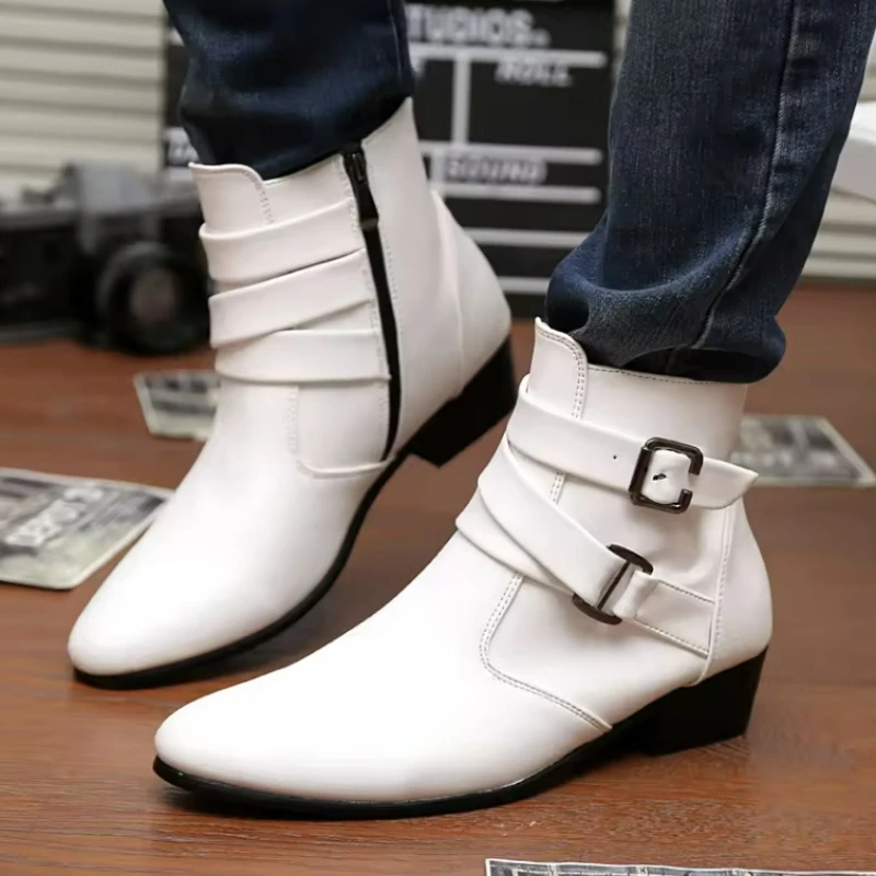 New Men's Boots Leather Chelse – Sewing Nylon recenzja i cena