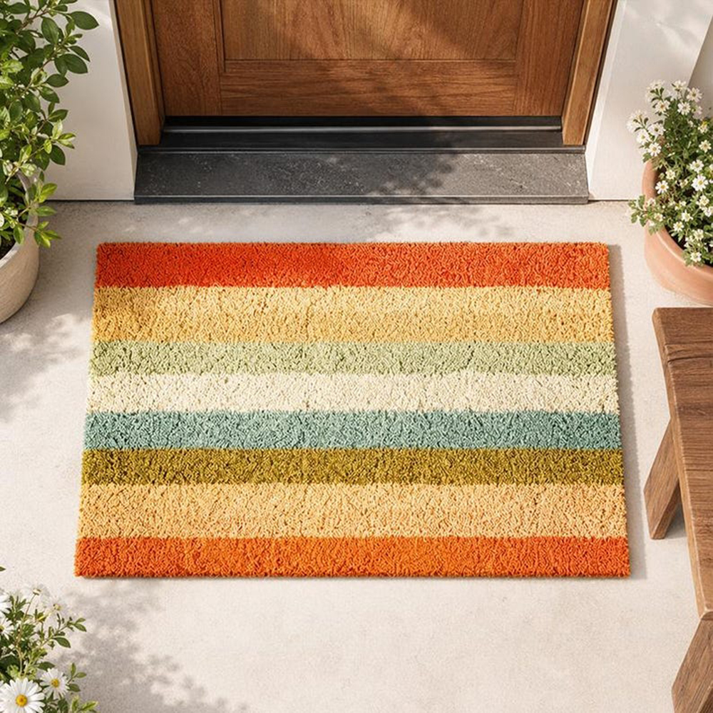Retro Colorful Stripe Doormat  – Century Textile & Sewing Supply Reviews recenzja i cena