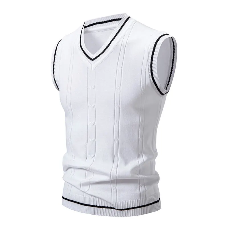 Autumn Men's V Neck Knit Vests – Sewing Vest recenzja i cena