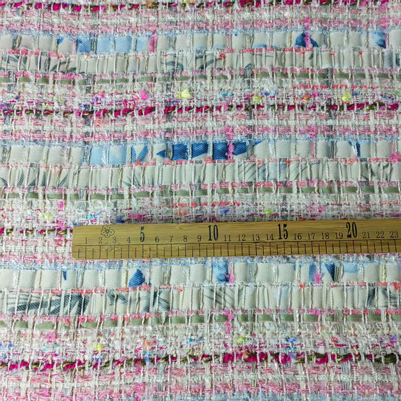 Pink and White Woven Ribbon Ya – Sewing Tweed Fabric recenzja i cena