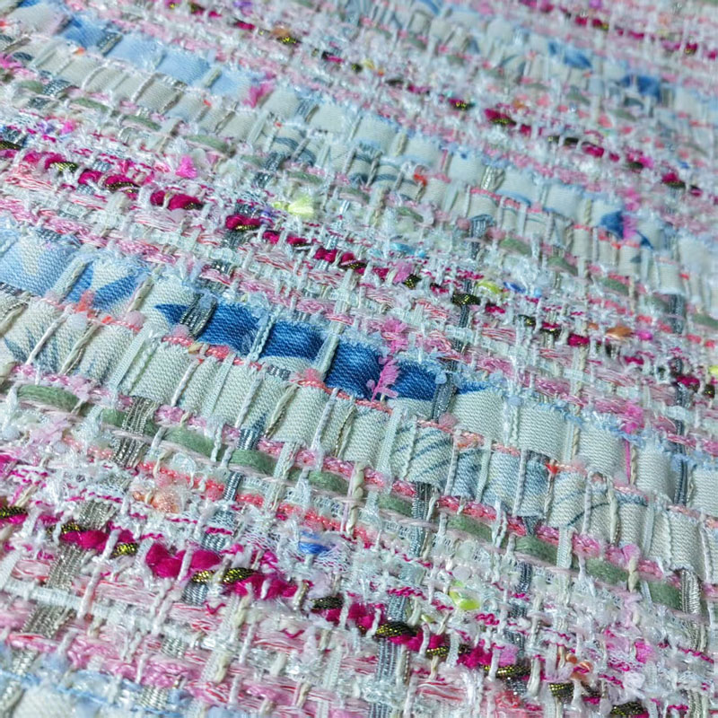 Pink and White Woven Ribbon Ya – Sewing Tweed Fabric recenzja i cena