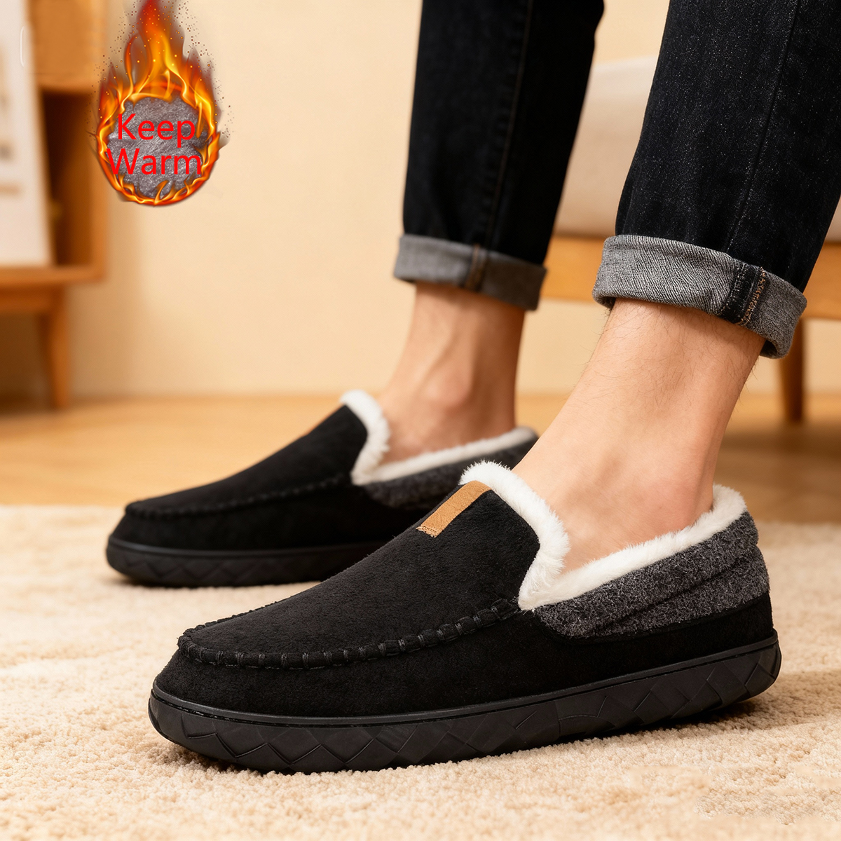 Men's Slippers Home Sewing Plu – Sewing Fleece recenzja i cena