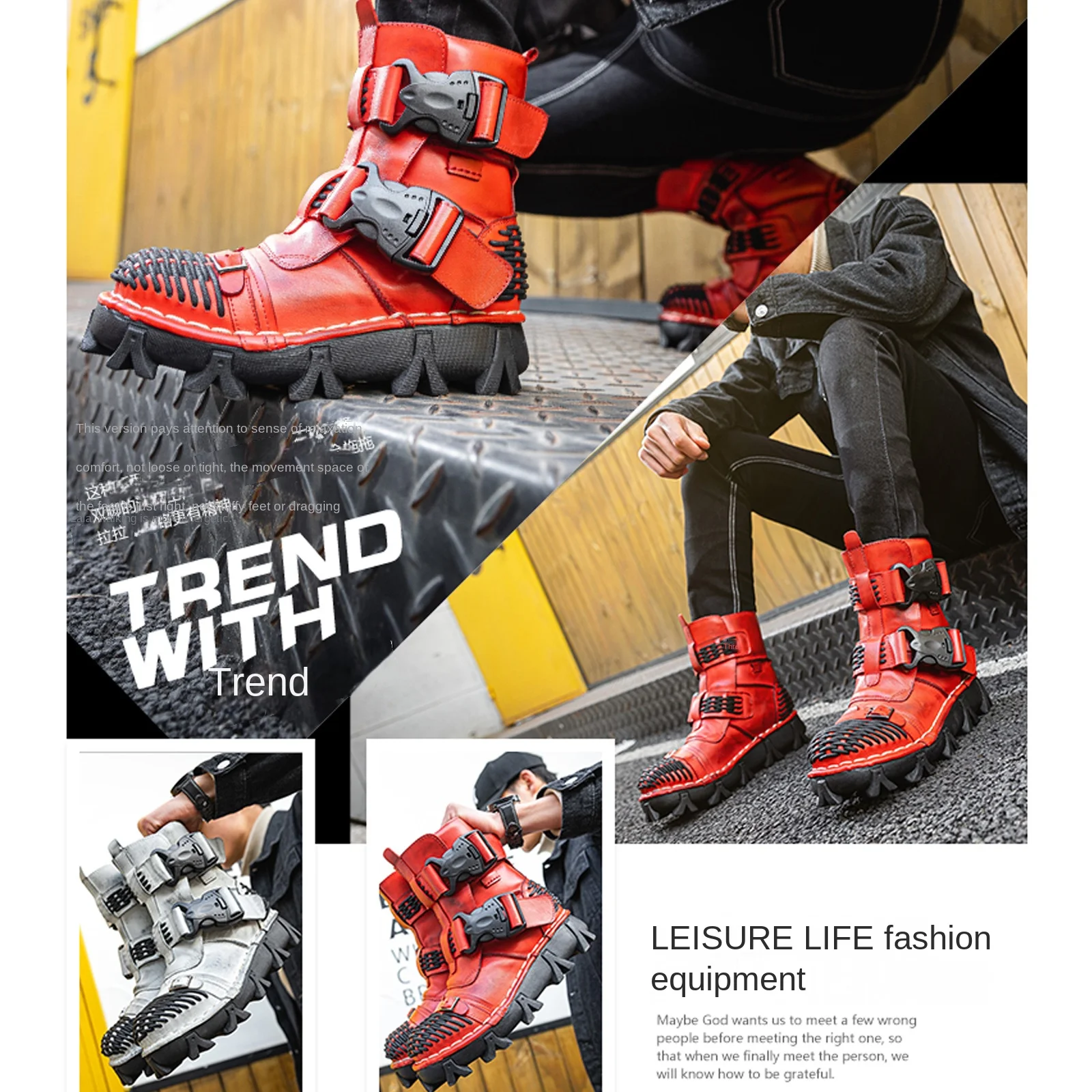 Men's Genuine Leather Motorcyc – Sewing Latex recenzja i cena