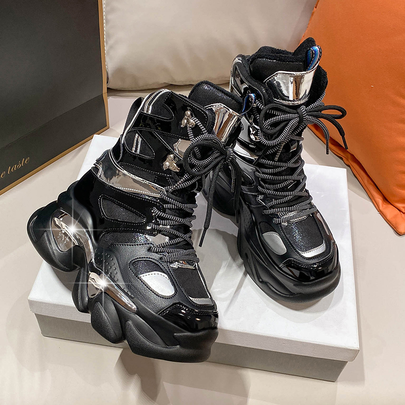 Fashion Women Chunky Platform  – Sewing Latex recenzja i cena