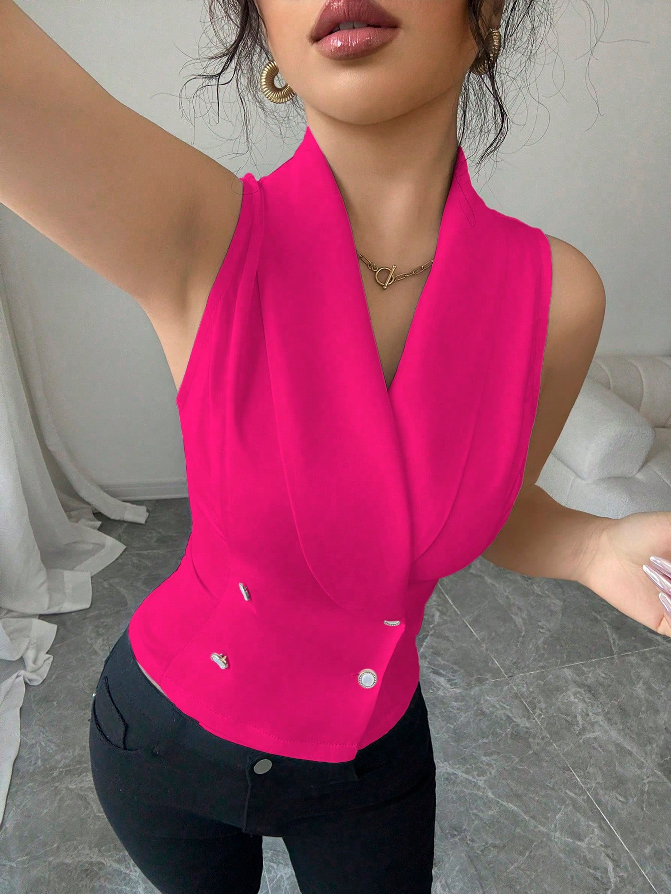 Women Blazer Vest Sleeveless D – Sewing Vest recenzja i cena