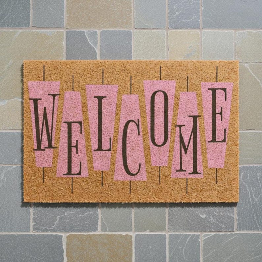 Retro Pink Cute Doormat Welcom – Century Textile & Sewing Supply Reviews recenzja i cena