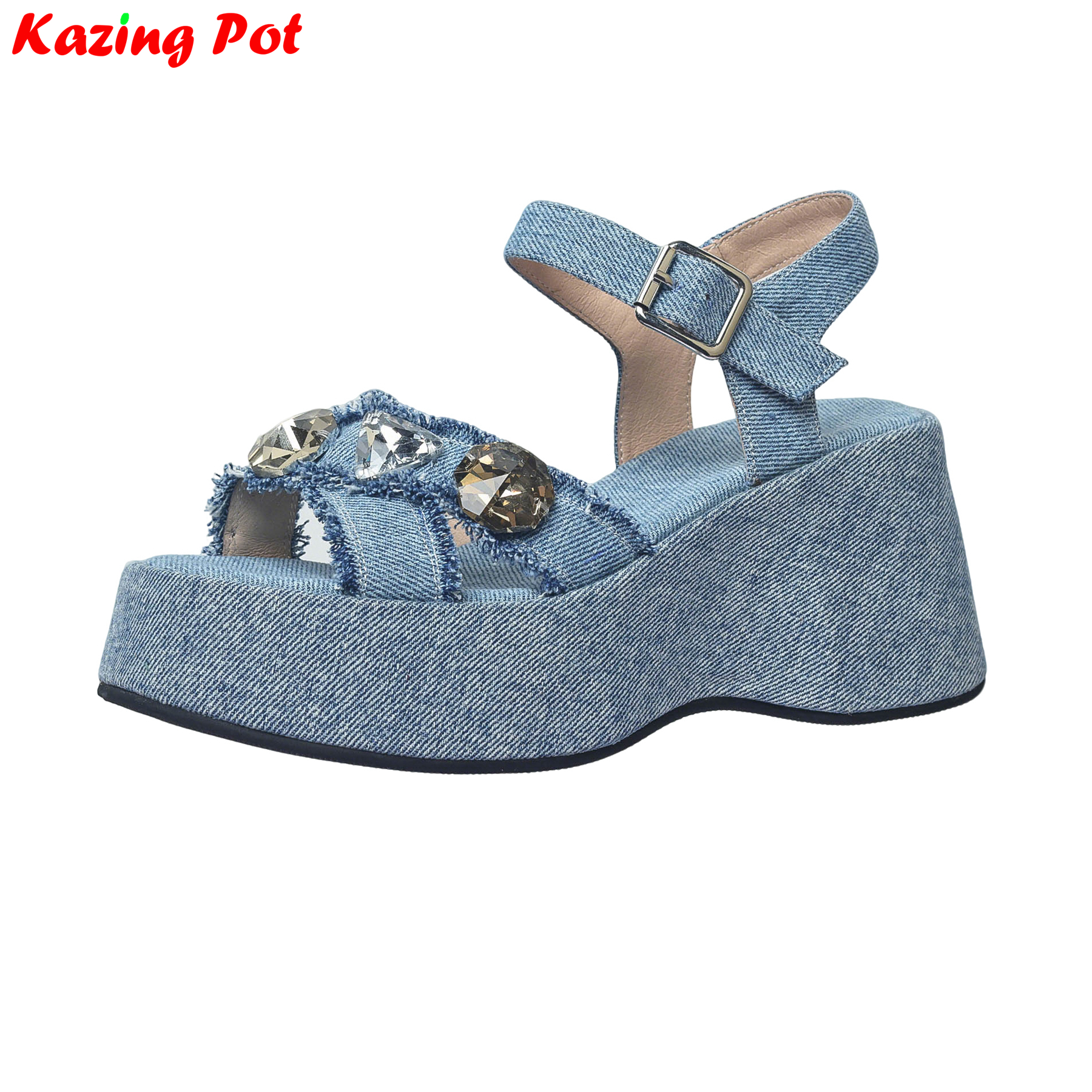 Krazing Pot Denim Peep Toe Pla – Sewing Cloth recenzja i cena