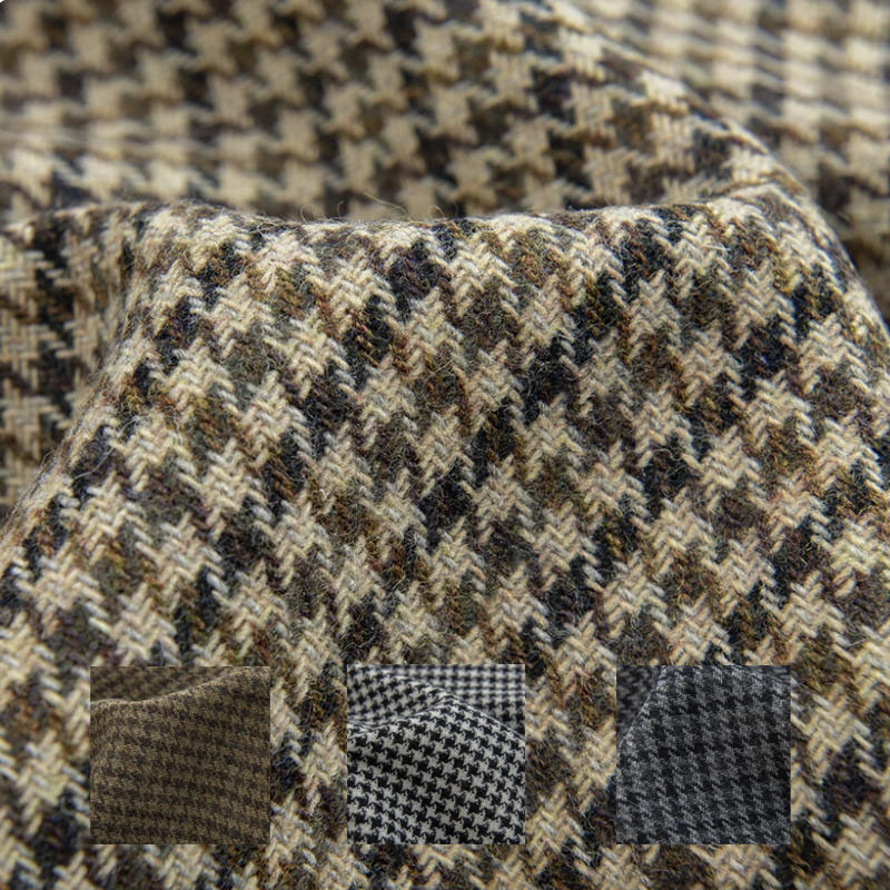 Light Coffee Small Houndstooth – Sewing Tweed Fabric recenzja i cena