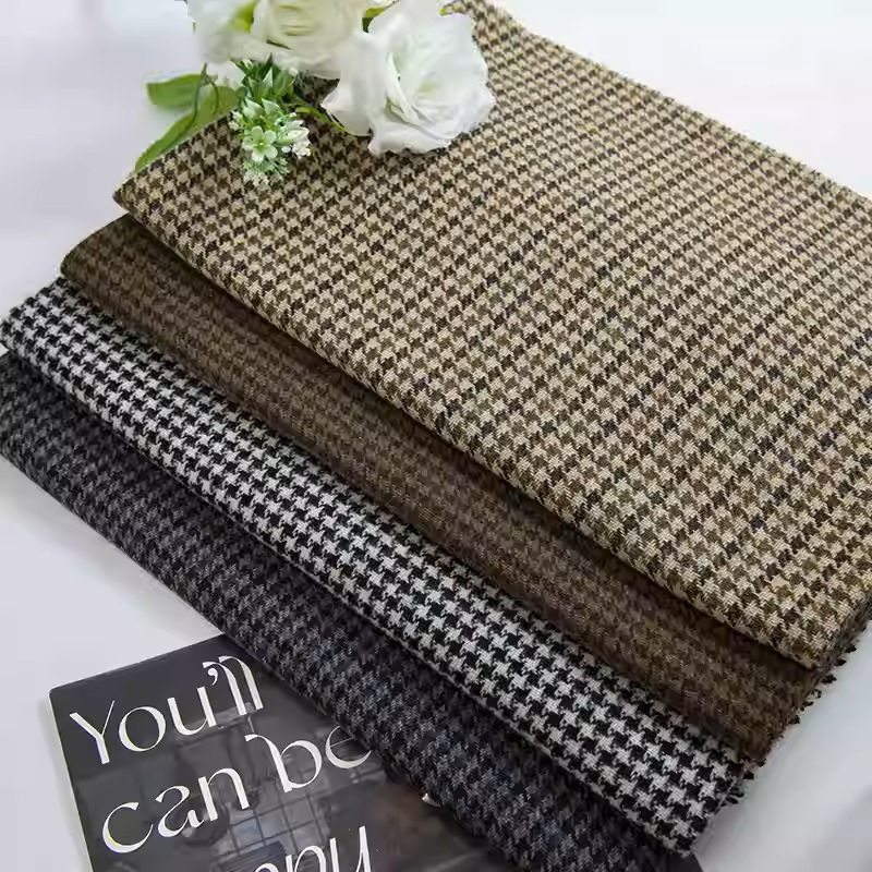 Light Coffee Small Houndstooth – Sewing Tweed Fabric recenzja i cena