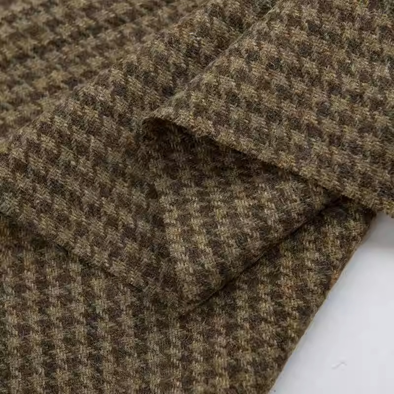 Light Coffee Small Houndstooth – Sewing Tweed Fabric recenzja i cena