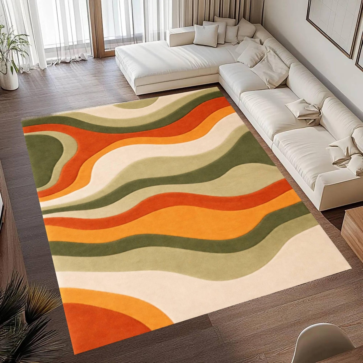 Vintage Wave Pattern Rug: Mid- – Century Textile & Sewing Supply Reviews recenzja i cena