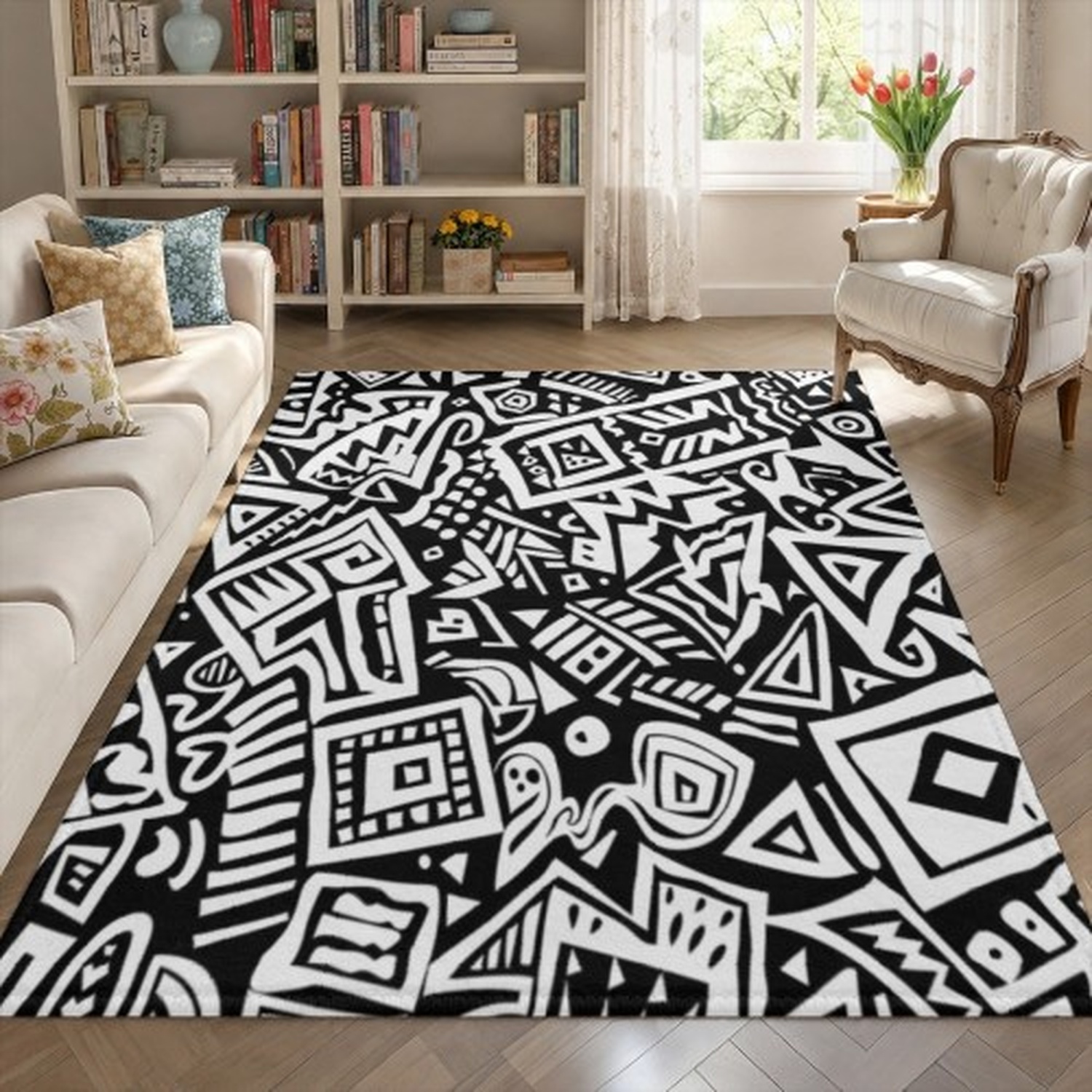 Vintage Wave Pattern Rug: Mid- – Century Textile & Sewing Supply Reviews recenzja i cena