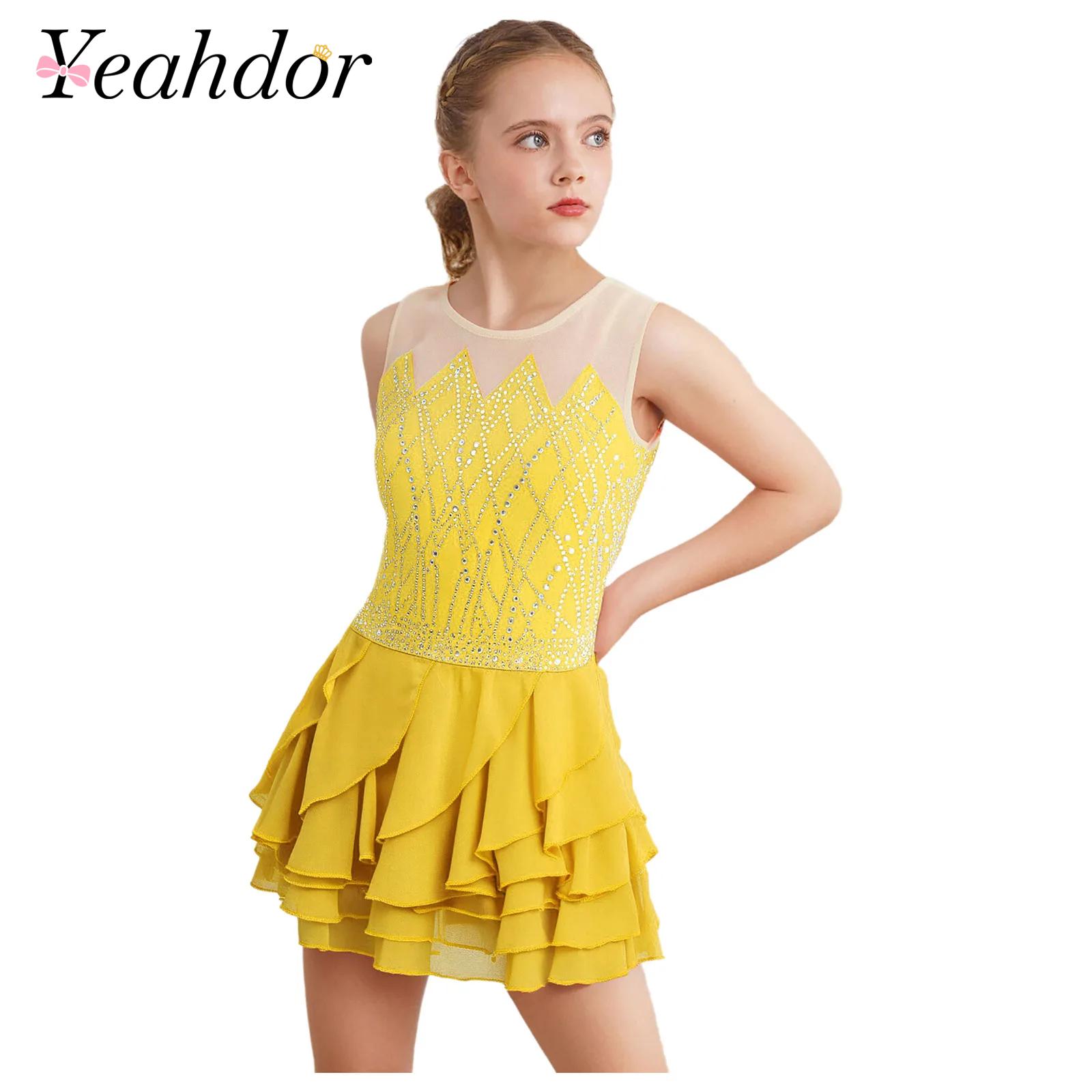 Girls Mesh Figure Skating Dres – Sewing Vest recenzja i cena