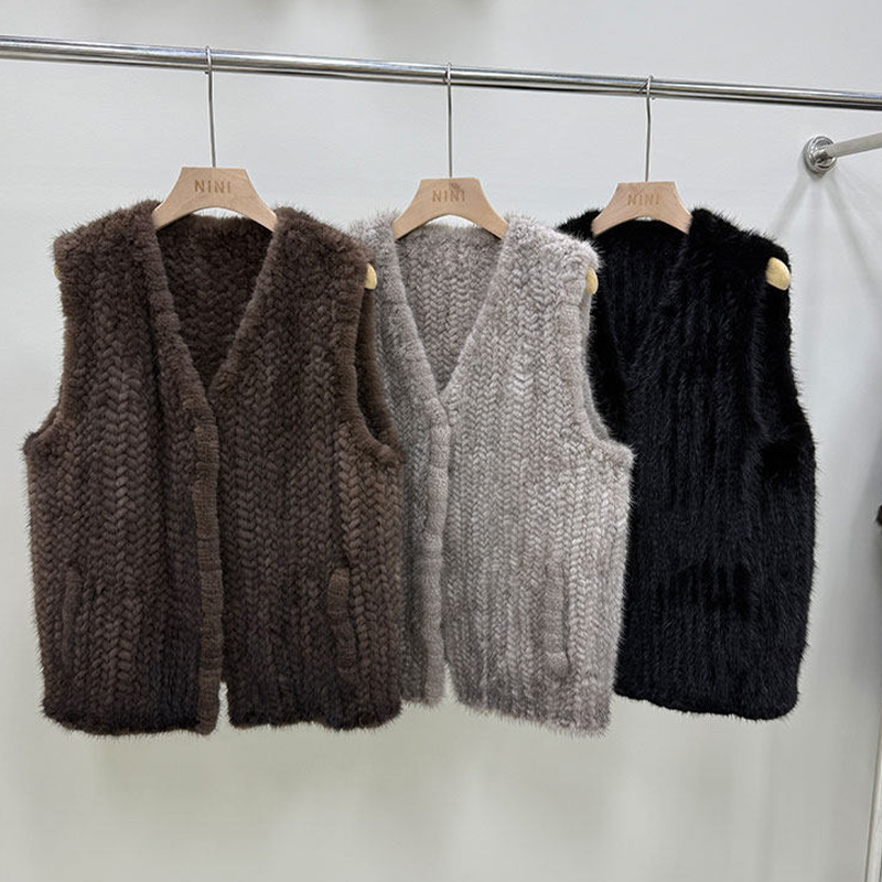 New Natural Mink Fur Vest Knit – Sewing Vest recenzja i cena