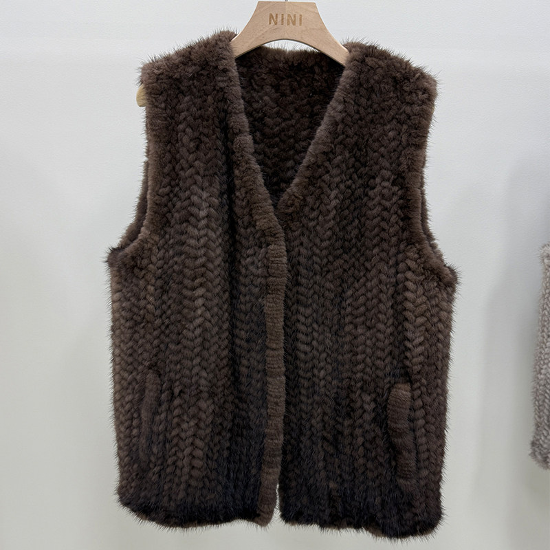 New Natural Mink Fur Vest Knit – Sewing Vest recenzja i cena