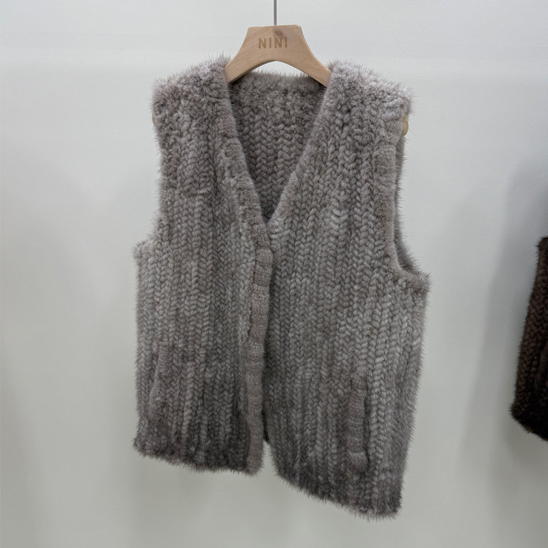 New Natural Mink Fur Vest Knit – Sewing Vest recenzja i cena