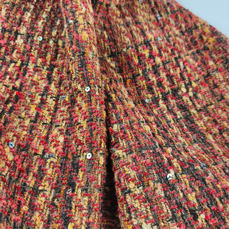 Red and Black Lattice Yarn-Dye – Sewing Tweed Fabric recenzja i cena