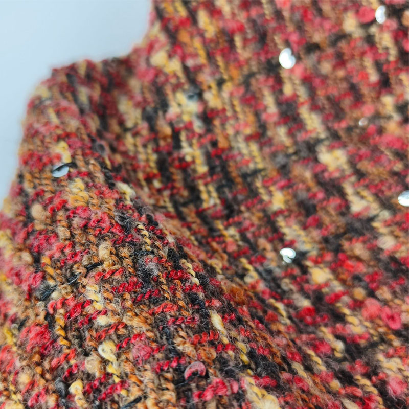 Red and Black Lattice Yarn-Dye – Sewing Tweed Fabric recenzja i cena