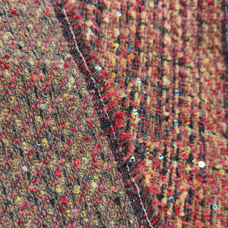 Red and Black Lattice Yarn-Dye – Sewing Tweed Fabric recenzja i cena