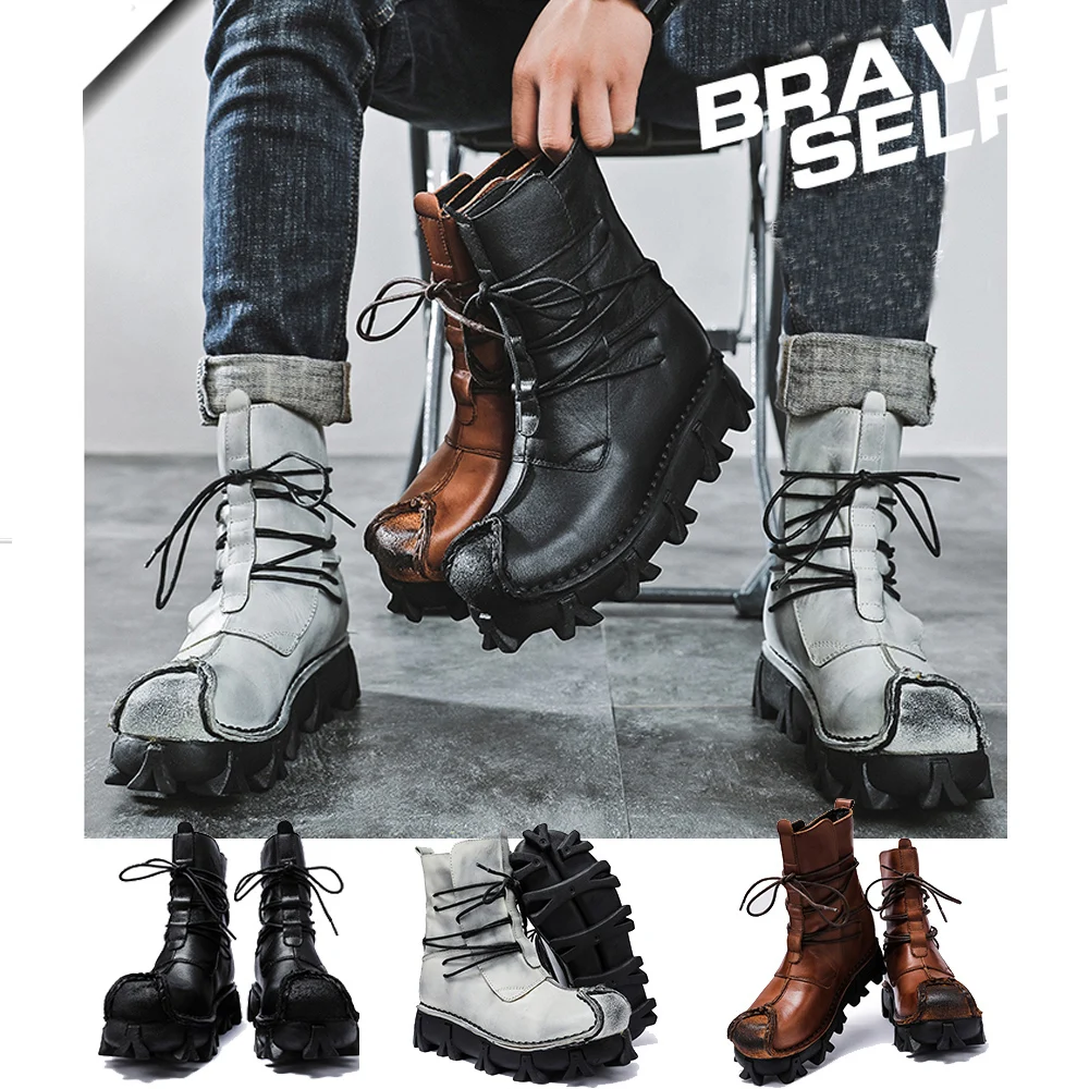 Men's Genuine Leather Skull Bo – Sewing Latex recenzja i cena